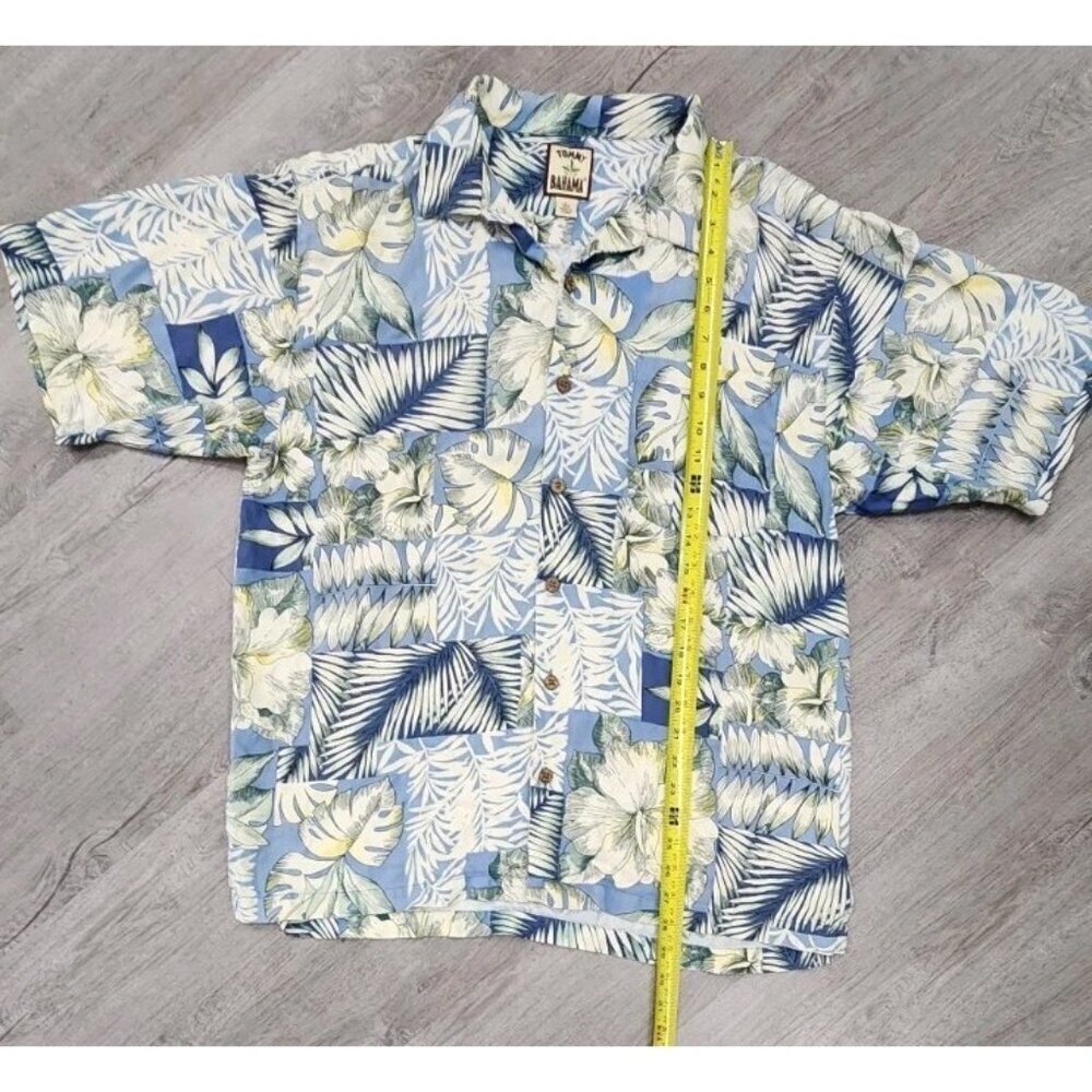 Tommy Bahama Shirt Large Floral Hibiscus Button Up Silk Hawaiian Loop Collar - Picture 3 of 6